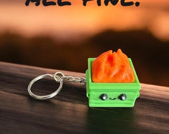 3D Printed Dumpster Fire Clicker: Funny Stress Relief Fidget Toy