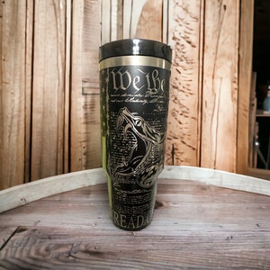 We the People Laser Engraved Tumbler: Don&#39;t Tread on Me, 40oz Stainless Steel