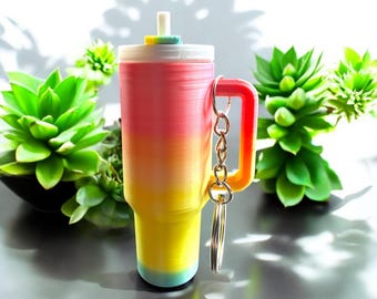 3D Printed Tumbler Chapstick Holder Keychain: Fun Accessories - Set of 2