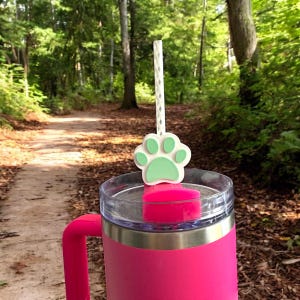 3D Printed Paw Print Straw Topper for ~ Tumbler | Cute Cup Accessory for Pet Lovers | Fits ~10mm straws for H2.0 20oz, 30oz, 40oz