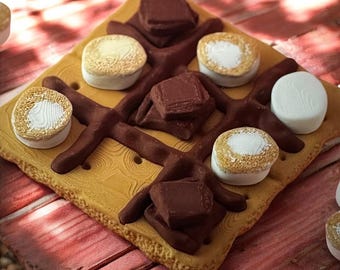 3D Printed Tic Tac S'mores Game: Fun Campfire Travel Set