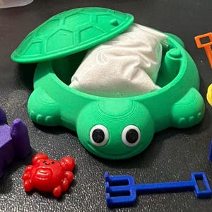 3D Printed Miniature Turtle Sandbox: sandbox toys included!