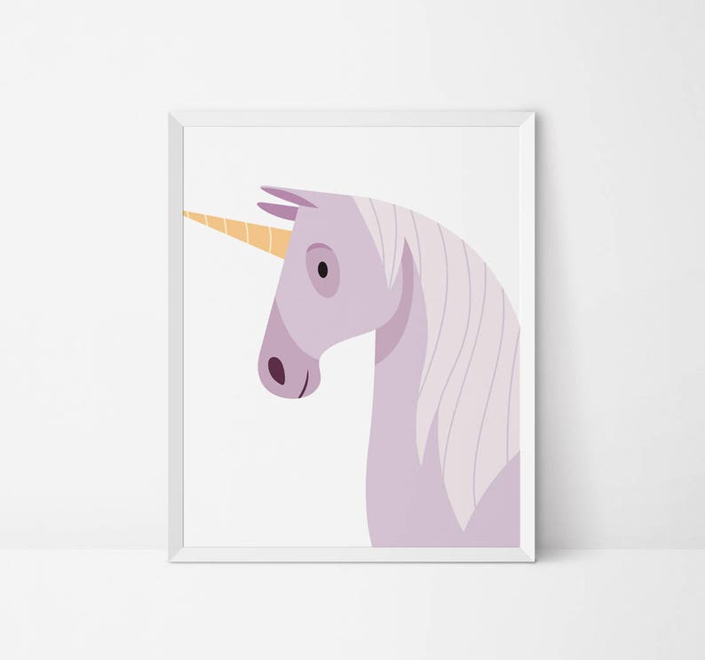 unicorn printable art horse wall art nursery decor purple