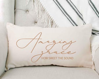 Amazing Grace Pillow Cover, Pillow, Scripture Gift, Pillow Case, Inspirational, Decor, Religious, Home Decor, Gift