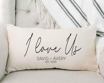 I Love Us, Personalized Pillow, Personalized Pillow Cover, Anniversary Gift, Gift for Husband, Gift for Wife, Farmhouse, Pillow Covers