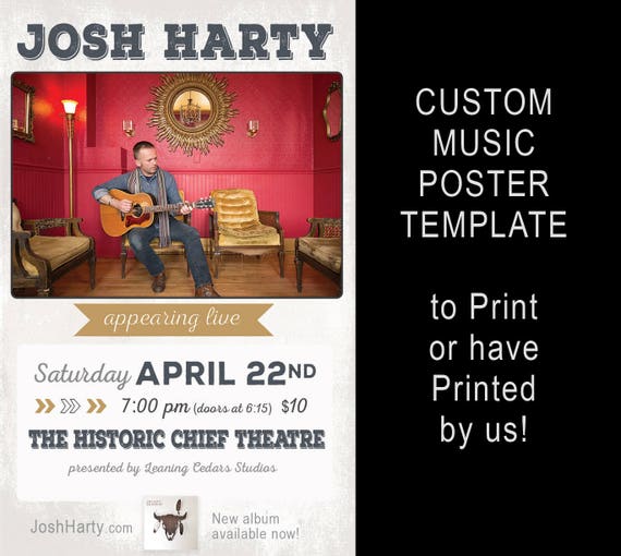 Download Custom Printable Band Music Poster Your Photo 11x17 Etsy