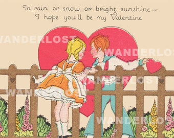 Vintage Victorian Clip Art Valentine Card Instant Download