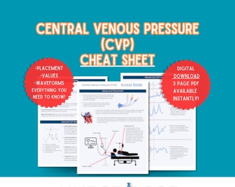 Hoja de referencia sobre presión venosa central (PVC): Notas de enfermería de la UCI - Presión venosa central (Descarga digital)