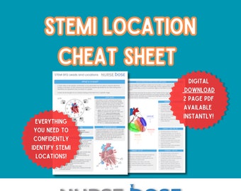 Cardiac Nursing Notes - STEMI Leads & CCRN Study Guide - CVICU Cheat Sheet