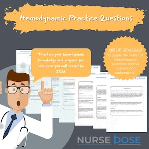 Üben Sie CCRN Hämodynamische Fragen | Critical Care Nursing Notes Digitaler Download | CVICU Nurse Study Guide sofort verfügbar