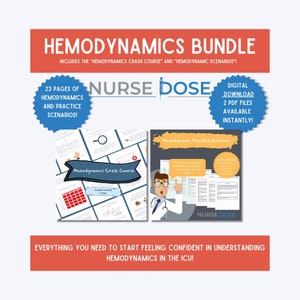 Hämodynamisch CCRN Bundle | ICU RN Pflegehinweise | Hämodynamischer Crashkurs mit Übungsfragen | Digitaler Download