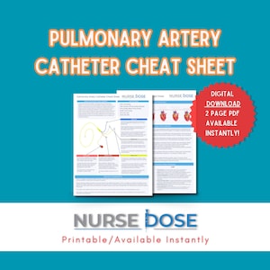 Cheatsheet longslagaderkatheter | Aantekeningen CVICU-verpleegkundige | Cheatsheet Swan Ganz | Digitale download