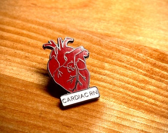 Cardiac RN Heart Pin | Anatomical Heart Pin | Nurse Gift | CVICU Nurse Pin