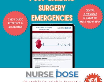 Post–Cardiac Surgery Emergencies | ICU Nurse Guide & Rapid Assessment Algorithm | CABG, Valve Surgery, CVICU Resource