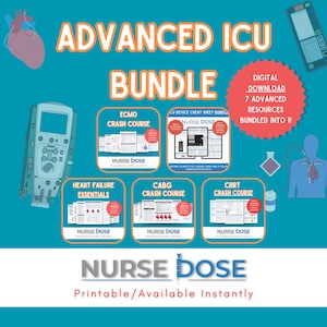 Advanced ICU Nurse Note Bundle | Advanced ICU Bundle | Nursing Student Study Guide | Digital Download