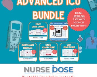 Advanced ICU Nurse Note Bundle | Advanced ICU Bundle | Nursing Student Study Guide | Digital Download