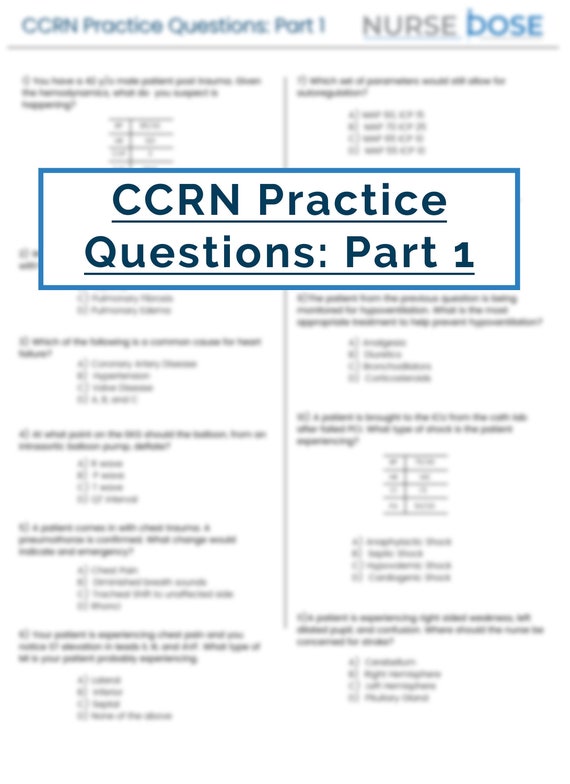CCRN Review Practice Questions Printable for Critical Care Etsy CCRN Review Practice Questions Printable for Critical Care Etsy