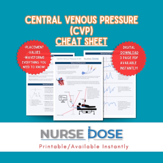 CVP Cheat Sheet: ICU Nurse Notes - Central Venous Pressure (Digital Download)