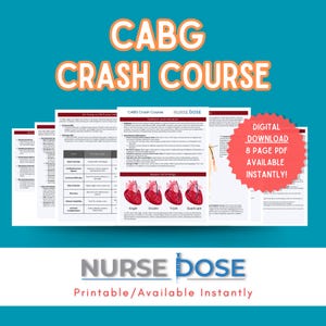CABG Crashkurs | Critical Care Nursing Hinweise | CCRN Bewertung | ICU Nursing Studienführer | Digitaler Download