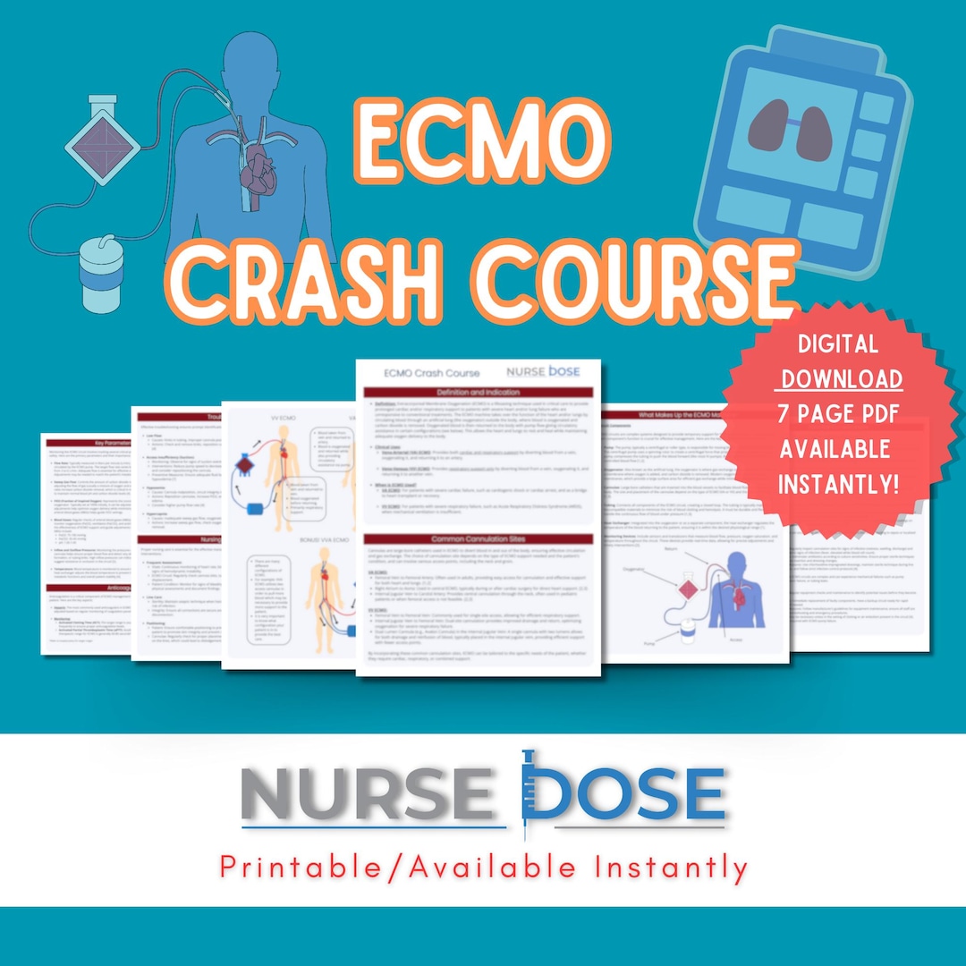 ECMO Crash Course: ICU Nursing Study Guide | CCRN (digital Download) - Etsy