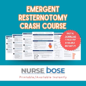 Emergenter Resternotomie-Crashkurs | CVICU Critical Care Nursing Notes | ICU Nursing Studienführer | Digitaler Download