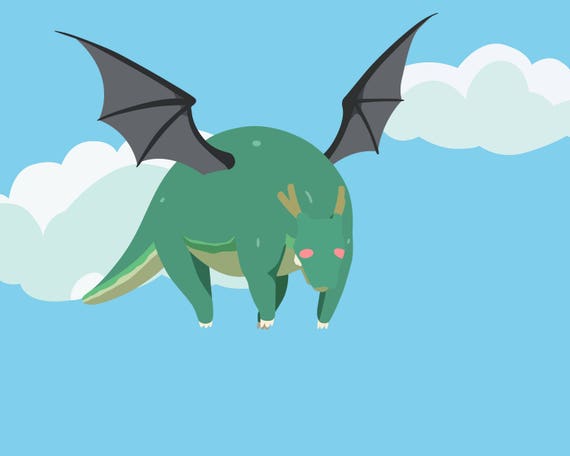 tohru dragon form print etsy