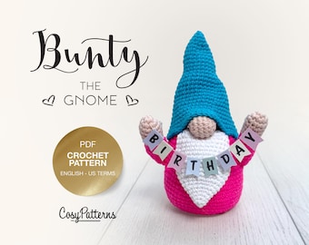 Bunty the Gnome crochet PATTERN , PDF instant download amigurumi PATTERN