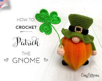 Irish Gnome Patrick crochet PATTERN , PDF instant download amigurumi PATTERN