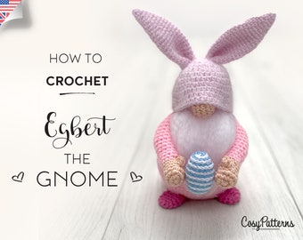 Easter Gnome Egbert crochet PATTERN , PDF instant download amigurumi PATTERN
