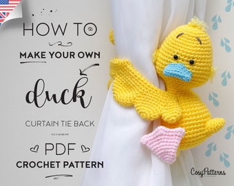 Crochet Duck Curtain Tieback PATTERN: Amigurumi PDF Download