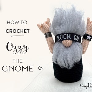 Rock Gnome Ozzy crochet PATTERN , PDF instant download amigurumi PATTERN
