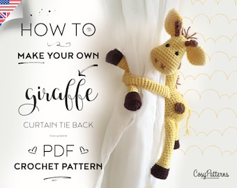 Giraffe Curtain Tie Back Crochet Pattern: Amigurumi PDF