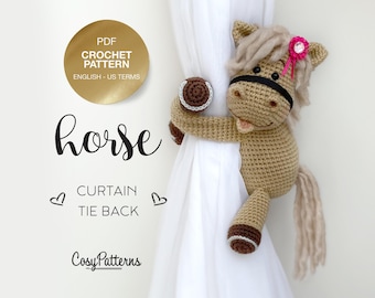 Crochet Horse Curtain Tieback PATTERN: Amigurumi PDF (Instant Download)
