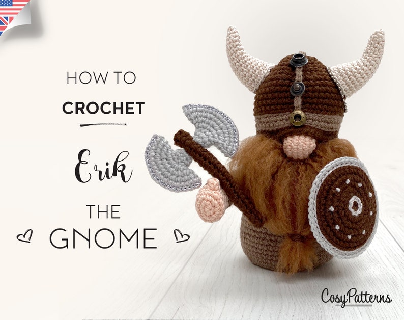 Viking Gnome Erik crochet PATTERN , PDF instant download amigurumi PATTERN image 2