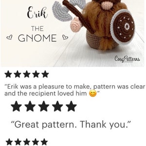 Viking Gnome Erik crochet PATTERN , PDF instant download amigurumi PATTERN image 6