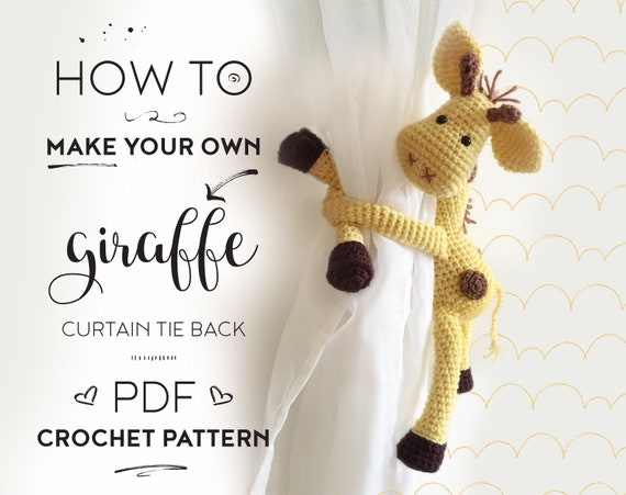 Giraffe Curtain Tie Back Crochet Pattern Tieback Left Or Etsy
