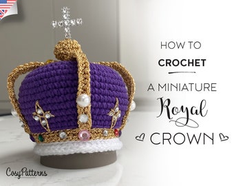 Miniature Royal Crown crochet PATTERN , PDF instant download amigurumi PATTERN