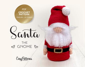 Santa the Gnome, crochet PATTERN , PDF instant download amigurumi PATTERN