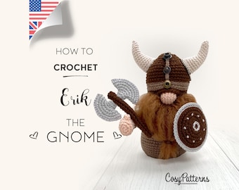 Viking Gnome Erik crochet PATTERN , PDF instant download amigurumi PATTERN