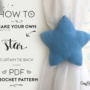 Star Curtain Tie Back Crochet Pattern, tieback