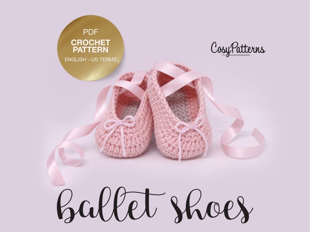 Ballet Shoes Crochet Pattern, Baby Ballet Slippers