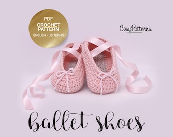 Ballet Shoes Crochet Pattern, baby ballet slippers