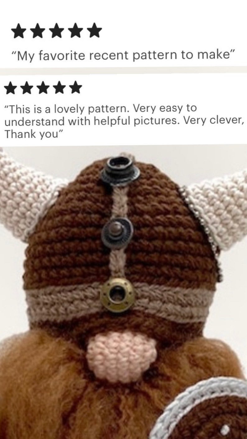 Viking Gnome Erik crochet PATTERN , PDF instant download amigurumi PATTERN image 10