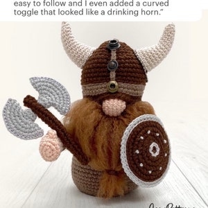 Viking Gnome Erik crochet PATTERN , PDF instant download amigurumi PATTERN image 8