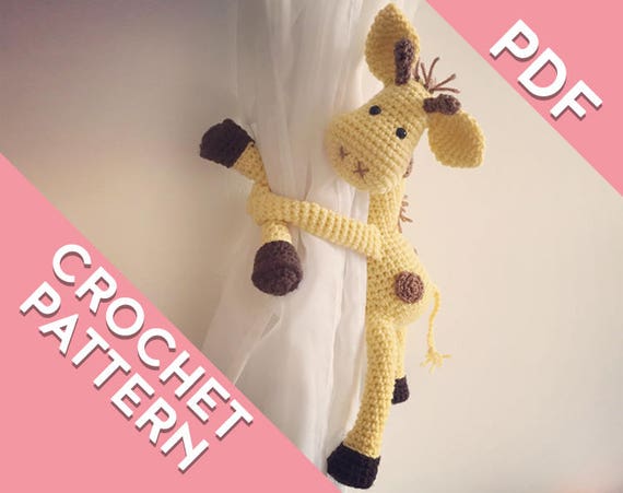 Giraffe Curtain Tie Back Crochet Pattern Tieback Left Or Etsy