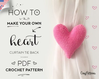 Heart Curtain Tie Back Crochet Pattern, tieback