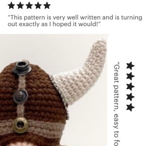 Viking Gnome Erik crochet PATTERN , PDF instant download amigurumi PATTERN image 9