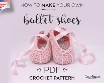 Ballet Shoes Crochet Pattern, baby ballet slippers