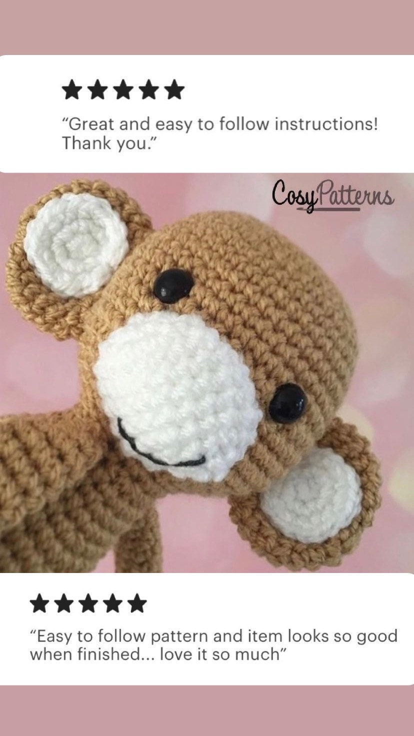 Monkey Curtain Tie Back Crochet PATTERN Tieback Left or Etsy Ireland