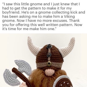 Viking Gnome Erik crochet PATTERN , PDF instant download amigurumi PATTERN image 5